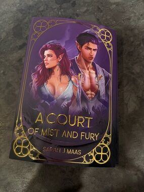 A Court of Mist and Fury by Sarah J. Maas - Purple Hardcover Fantasy Novel